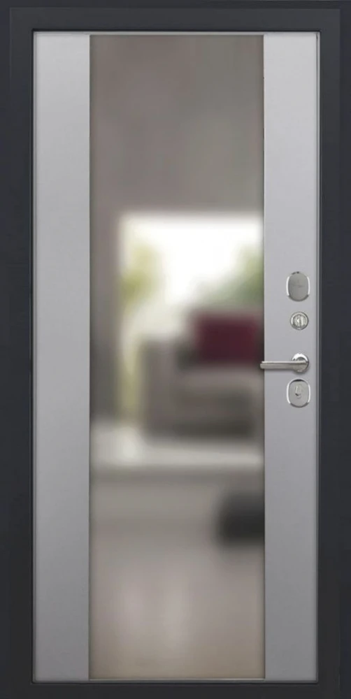 Входная дверь ДвериПРО Элфи Алиса (16мм, ПВХ Софт грей, зеркало) DPRO225804 внутренняя сторона